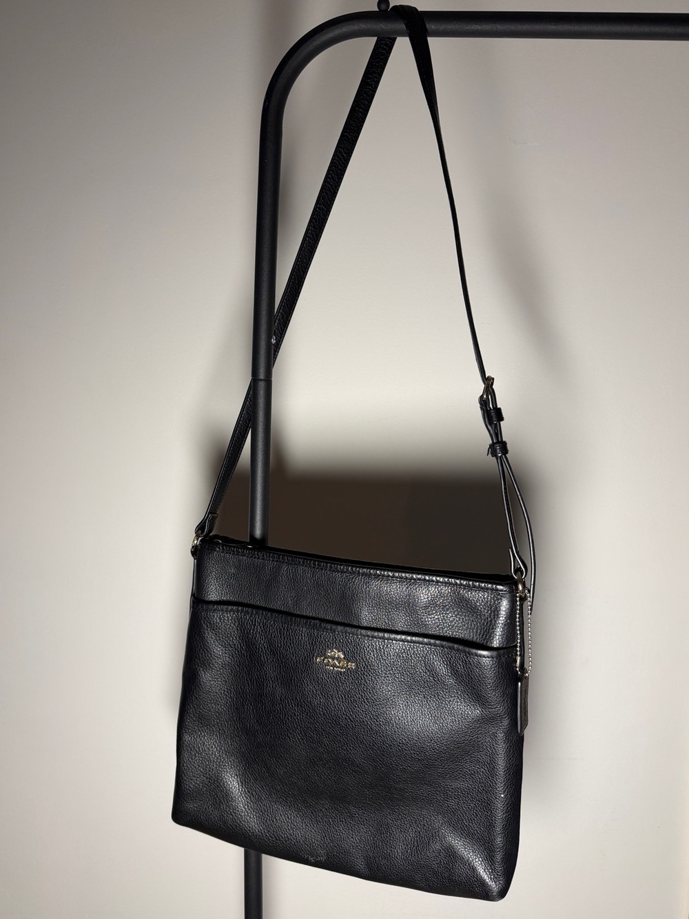Coach New York Pebbled Leather Black Crossbody/Shoulder Bag Authentic